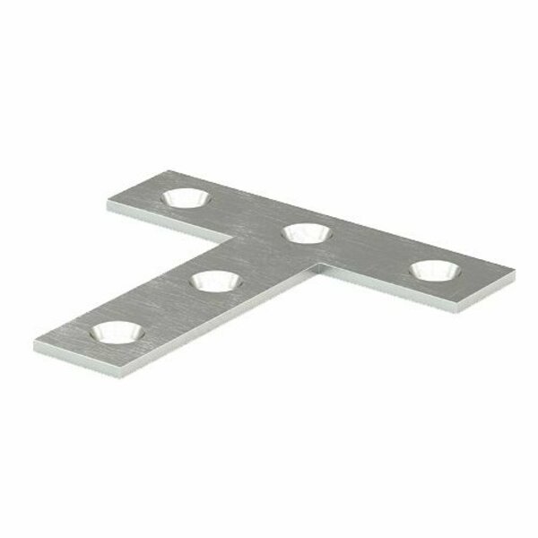 Onward Mfg Onward T-Shaped Mending Plate, 2-1/2 in L, 5/8 in W, Steel, Zinc, Screw Mounting 93X25BC